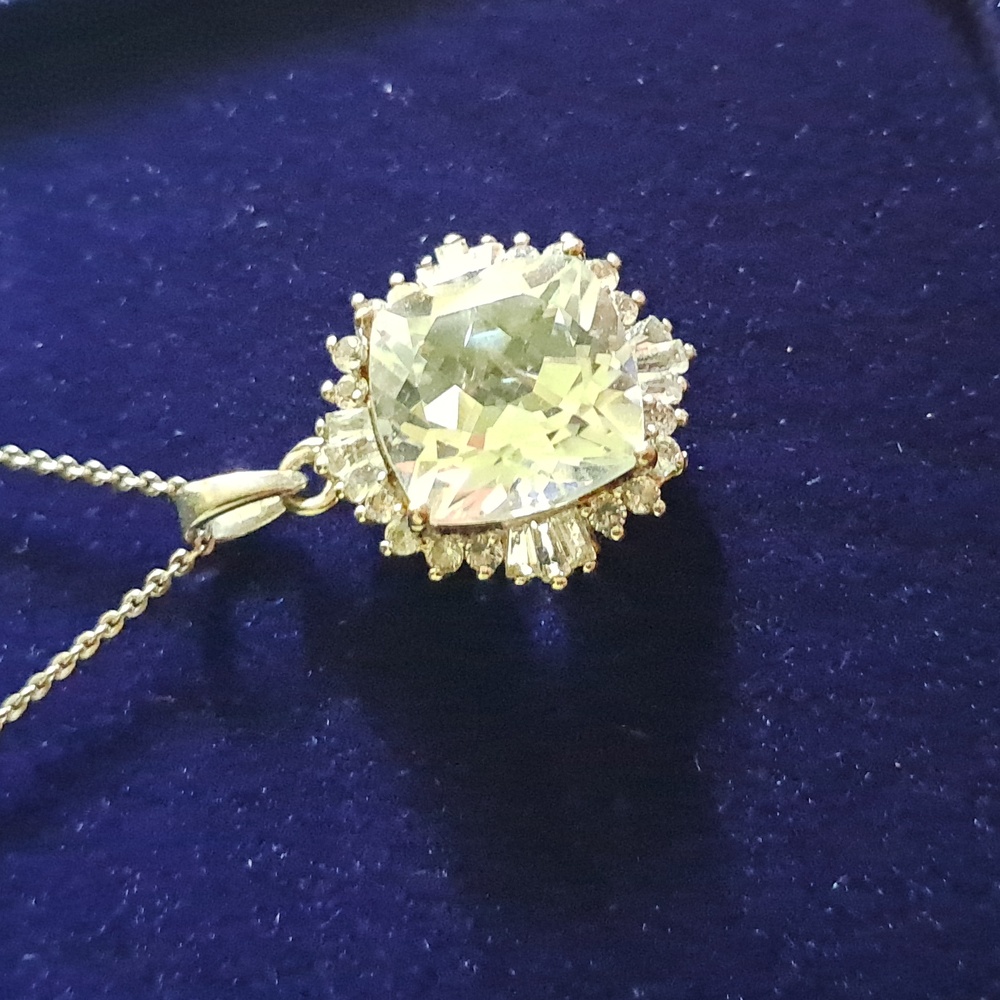 White Topaz Ballerina Halo Pendant Necklace 20" 925 Sterling Silver - Picture 3 of 7